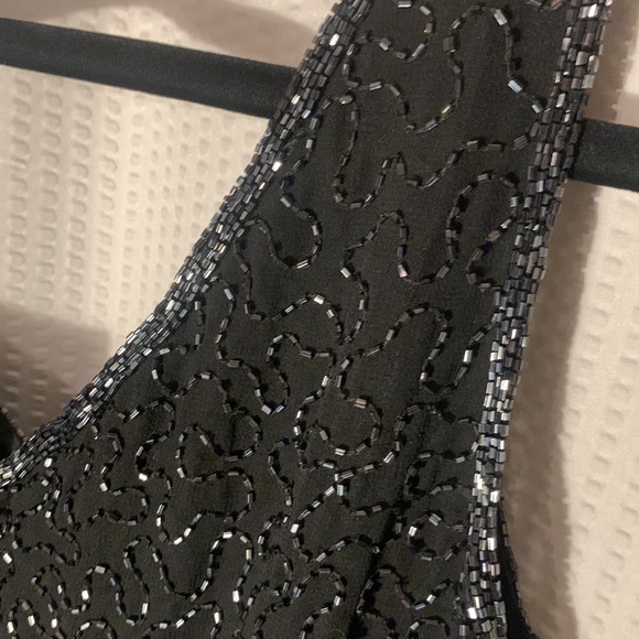 Vintage Beaded Black Dress - Picture 6 of 10